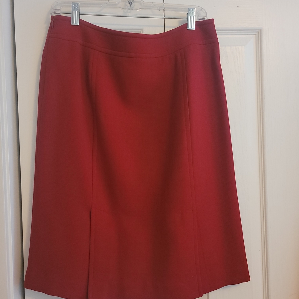 Talbots Elegant Red A-Line Skirt Sz 8